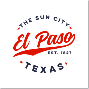 Vintage El Paso Texas The Sun City Retro USA Posters and Art